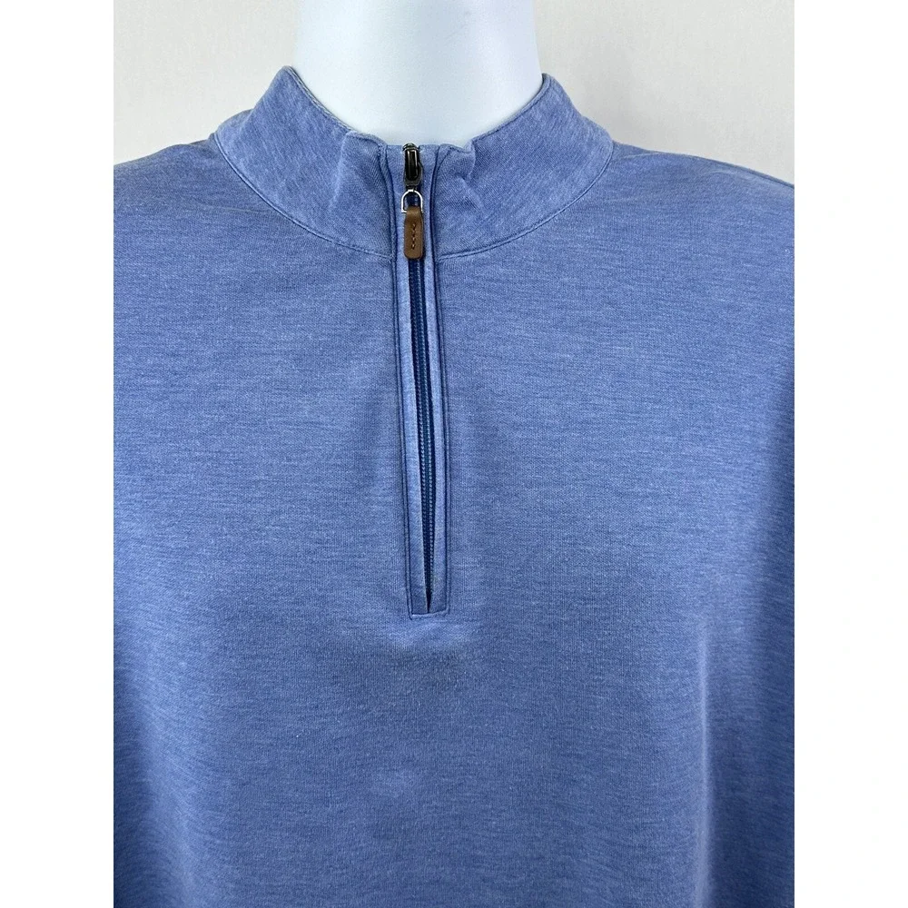 Mizzen+Main Sweater Mens 2XL Blue Fairway Zip Pullover Golfer